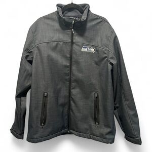💙💚 SEATTLE SEAHAWKS NFL Men’s Gray Soft Shell Zip Jacket - XL